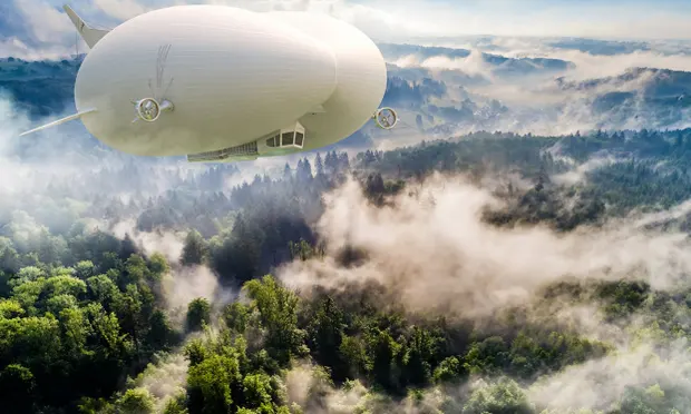 HAV’s Airlander 10 helium-filled airship carries 100 passengers. Photograph: Hybrid Air Vehicles